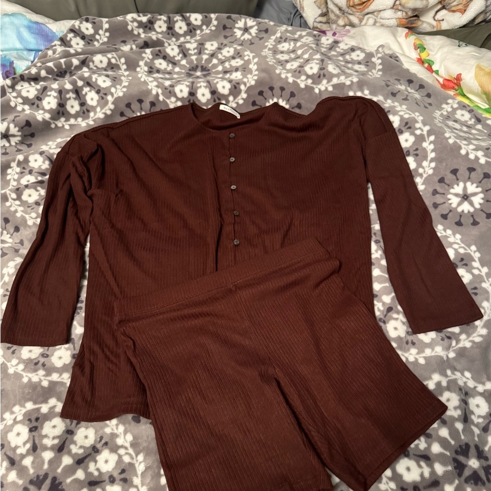 Women's Brown Pajama Set